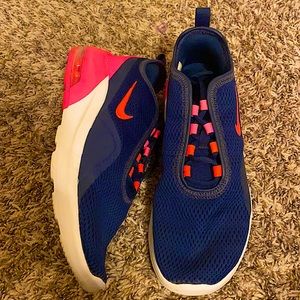 Navy blue and pink Nike air.